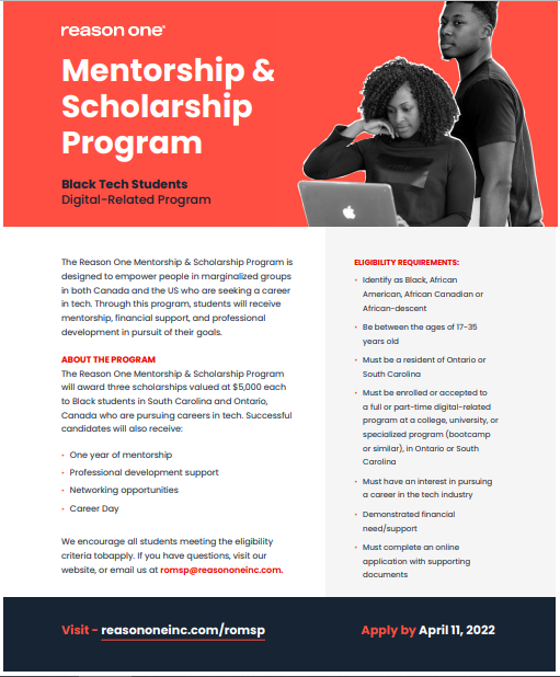 Reason One Mentorship & Scholarship Program