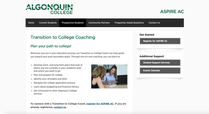 Transition to College Coaching - Aspire AC